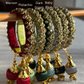 Silk Thread Polki Mirrored Tassel Jhumki Bangle Cuffs