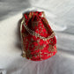 Embroidered Round Bucket Pearl Potli